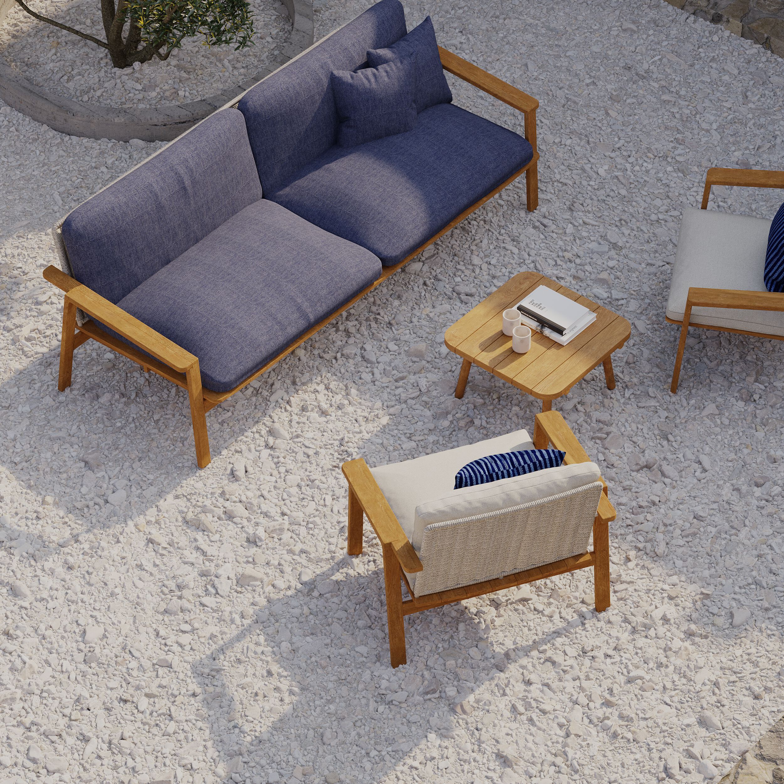 3-местный диван из ткани и тика YAAZ Denk ARCH-00059946 - Вид №5