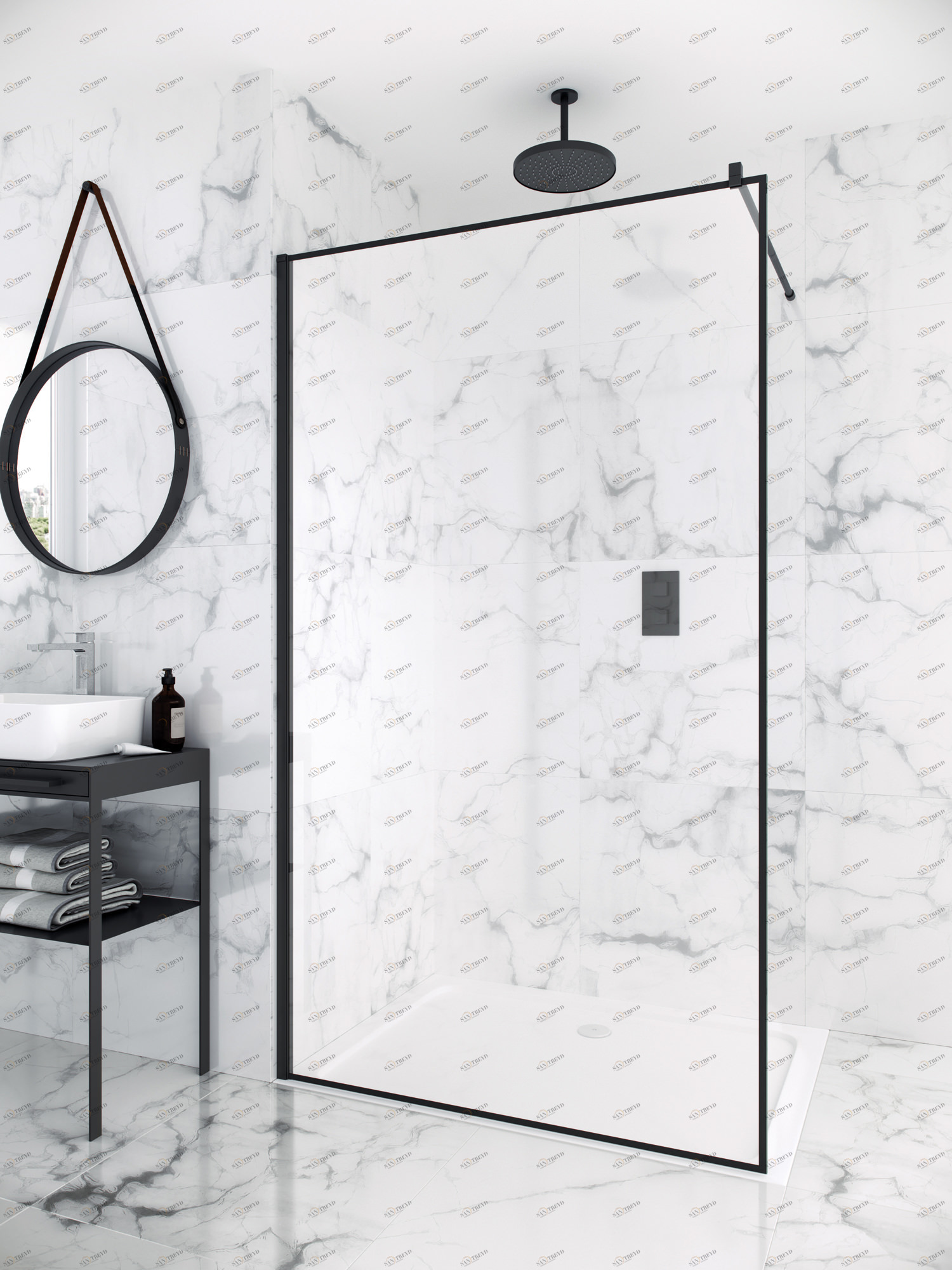 Traditional bathrooms Душевая перегородка Industrial Walk-in BORDER INDWI.BO 