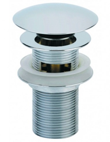 123100 000 00  Слив для умывальника с переливом, двустворчатый клапан, h. 100 мм, хром Valentin Хром  - Вид №1