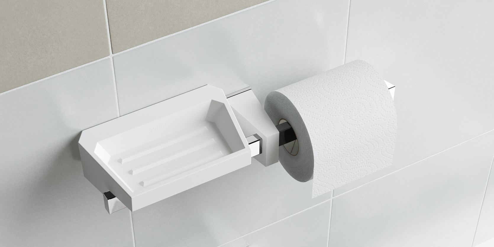 Sonia Держатель туалетной бумаги настенный двойной S4-Urban Life белый/хром 156313 - Вид №2