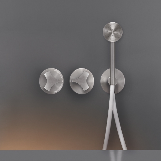 Настенный термостатический смеситель набор для ванной / душем с системой Acqua Stop, 2/3 ходовой переключающий и круглый душ рука Ø 65 мм  ZIQ71Y CEADESIGN  - Вид №1