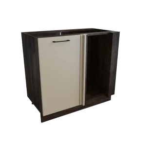 91654070 Напольный шкаф с 1 дверцей угловой Атласный Серый 99x81.60x57.40 см фасад МДФ светло-серый каркас ЛДСП серый дуб Сурская STLM-1364656