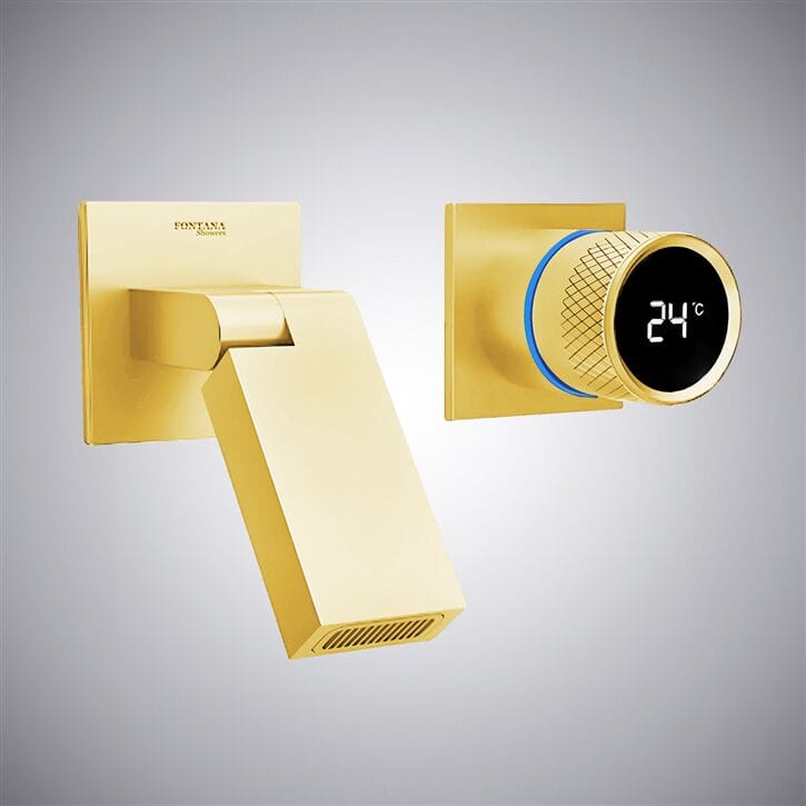 Настенный смеситель для раковины с 2 отверстиями Fontana Showers синий Синий ARCH-00139938 - Вид №4