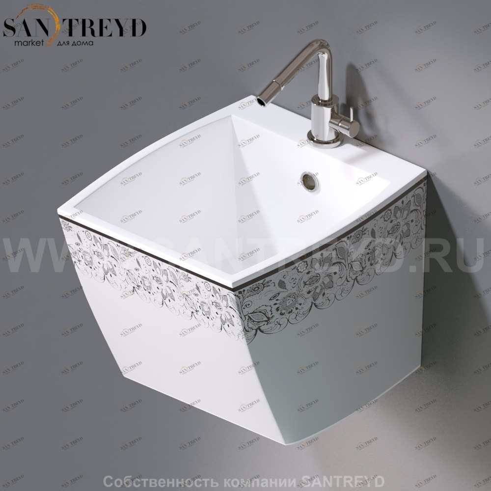 L253.460 Подвесная раковина настенная овальная A. e T. Italia SQUARE белая AeT ITALIA