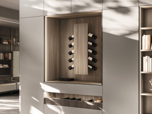 Деревянная настенная винная стойка