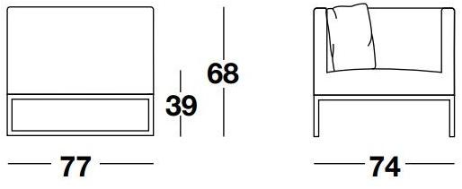 Frigerio Salotti Кресло на санках из ткани с подлокотниками Asia sun-id-1438963 - Вид №3