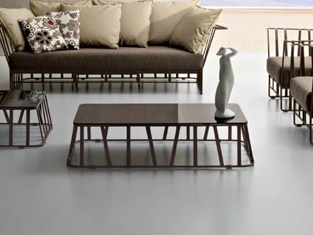 Журнальный столик из алюминия и стекла Roberti Hamptons Graphics ARCH-00111300 - Вид №1