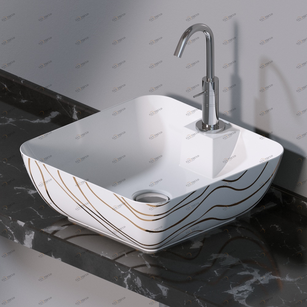 L606410G Накладная раковина на столешницу  прямоугольная A. e T. Italia ELITE AeT ITALIA