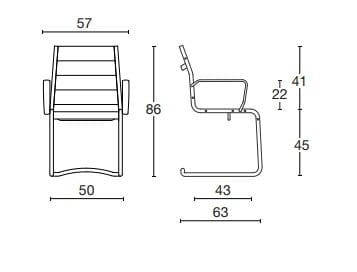 Кожаный консольный стул с подлокотниками для залов ожидания Diemme Окленд ARCH-00116848 - Вид №4