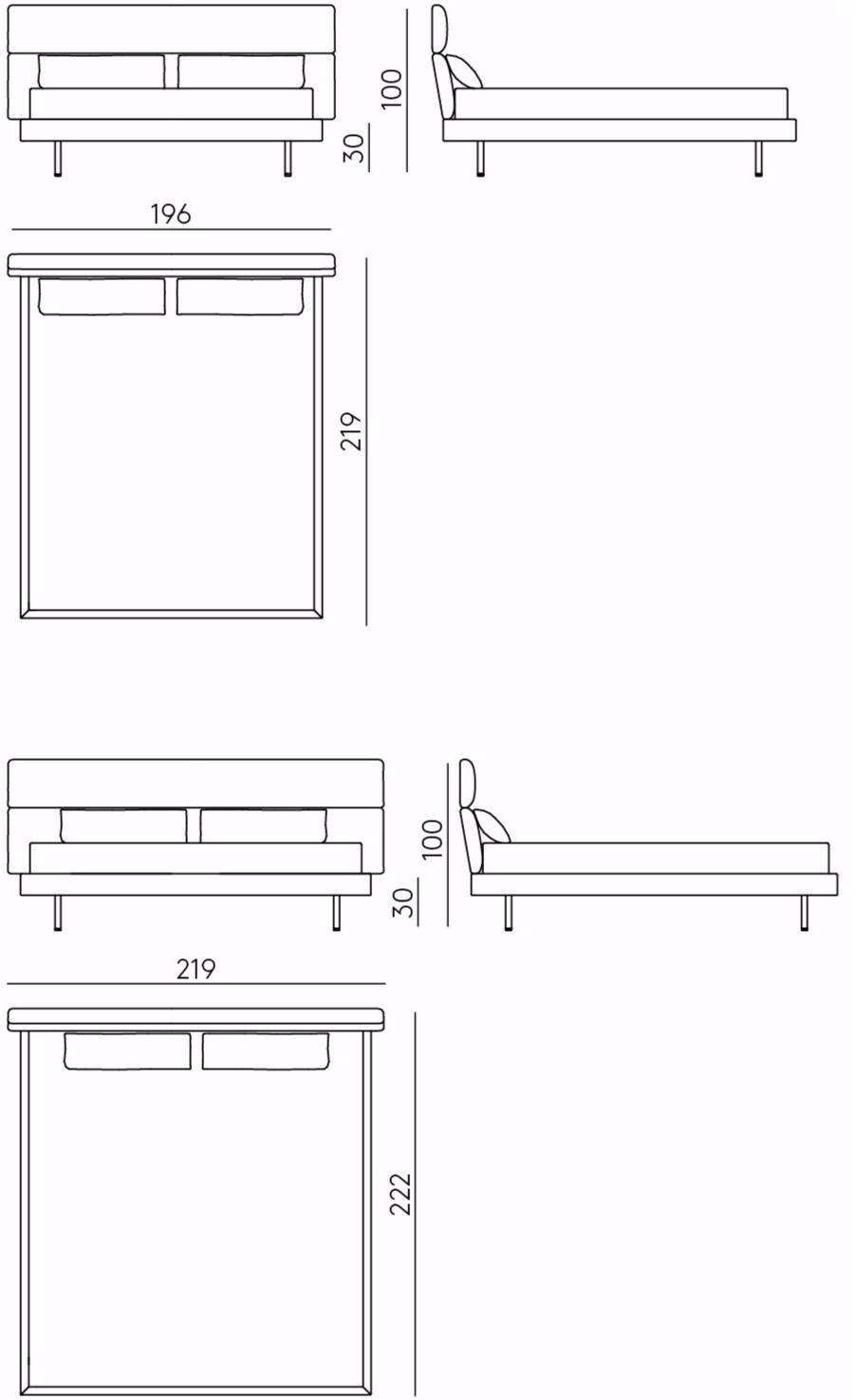 DE PADOVA Кровать двуспальная со съемным покрытием с высоким изголовьем sun-id-1474640 - Вид №2