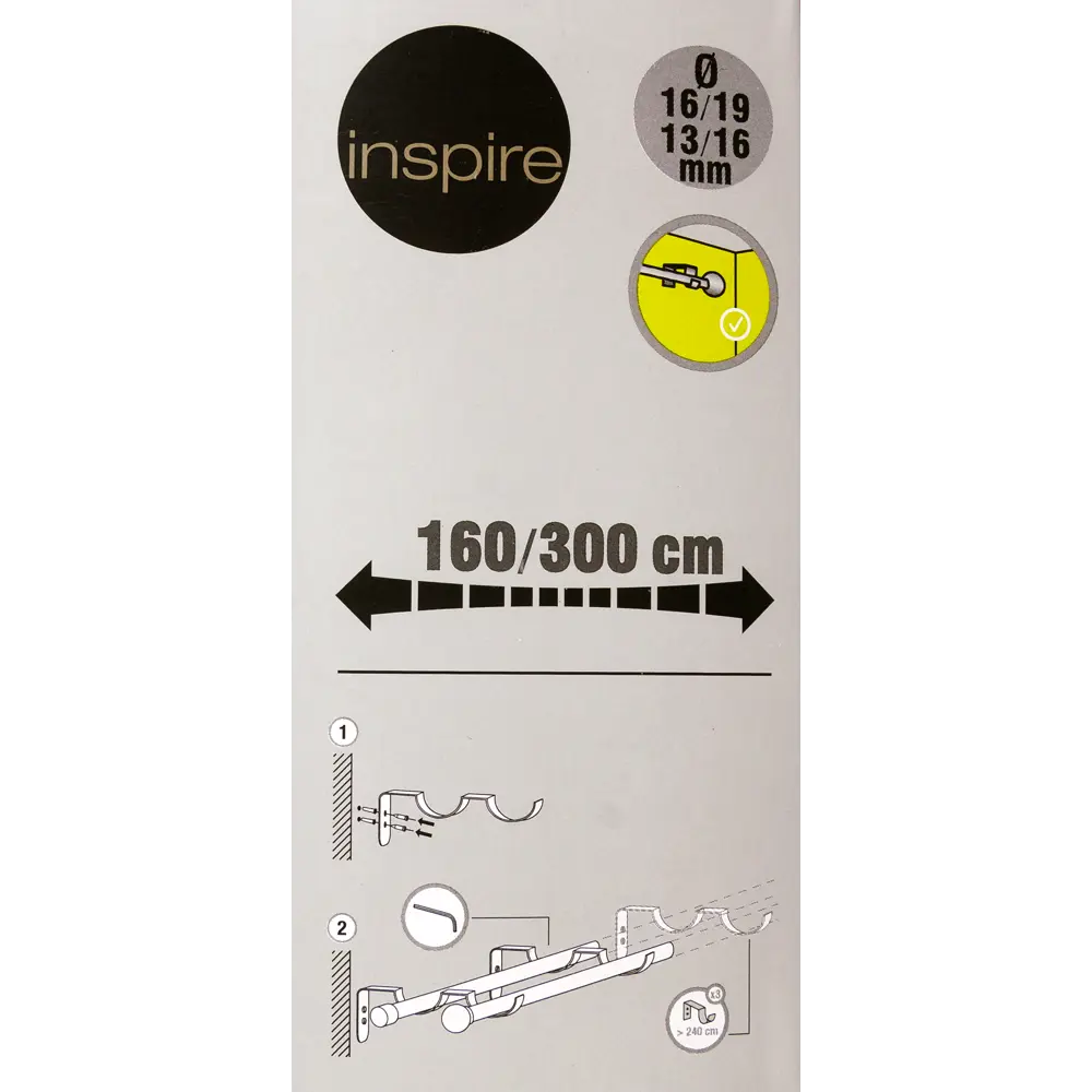 Карниз двухрядный раздвижной Inspire Чаша 160-300 см цвет белый антик STLM-2076968 - Вид №3