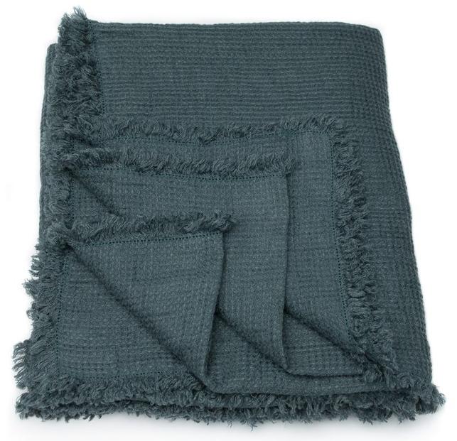 LinenMe Однотонный льняной плед ручной работы Washed waffle big 0566801  - Вид №3