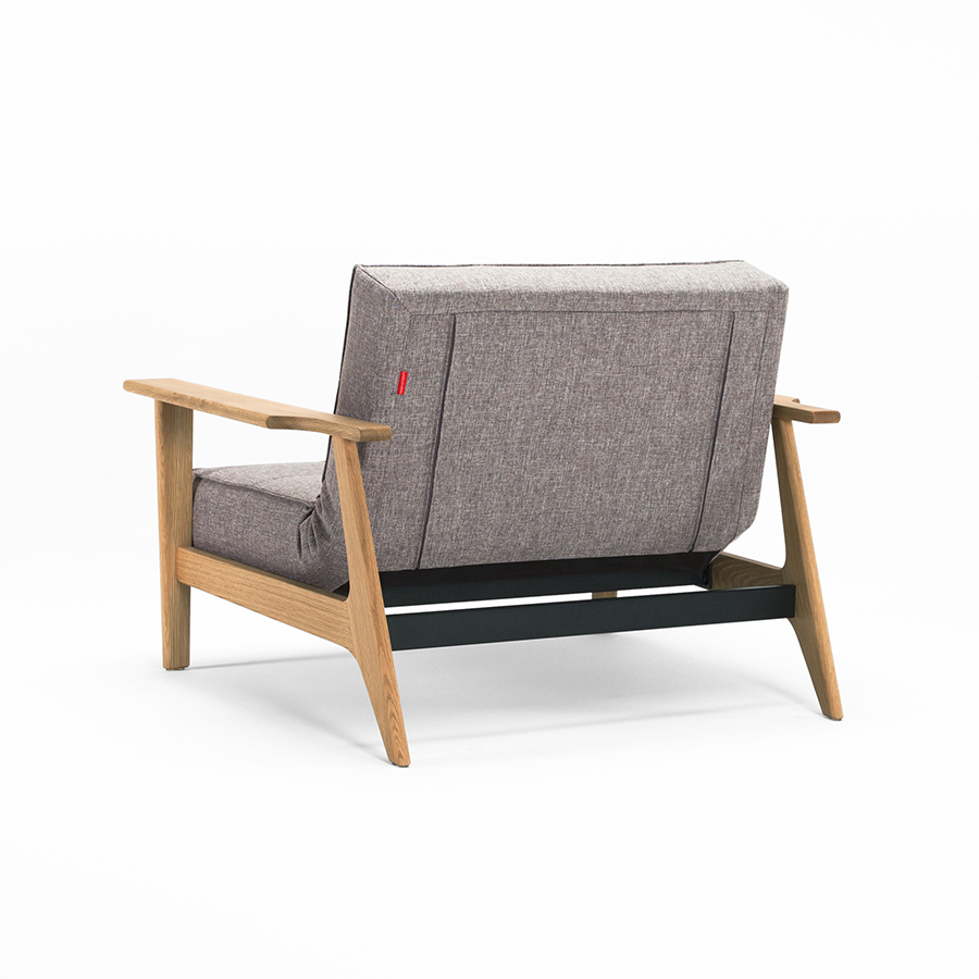 Кресло Splitback с подлокотниками Frej, ножками из дуба и черной рамой, серое Innovation Living SPLITBACKCH2 - Вид №4