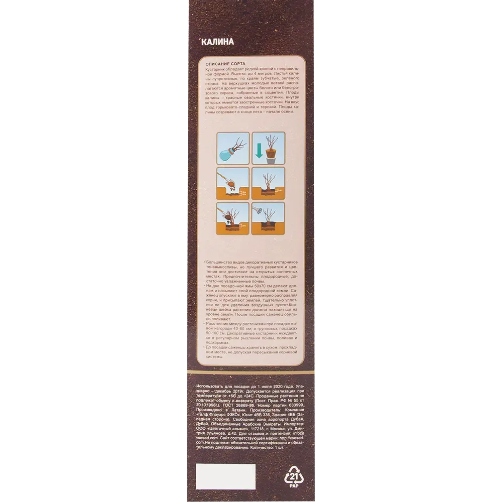 Калина в тубе 82539544 STLM-2098729 ВСЕ В САД  - Вид №2
