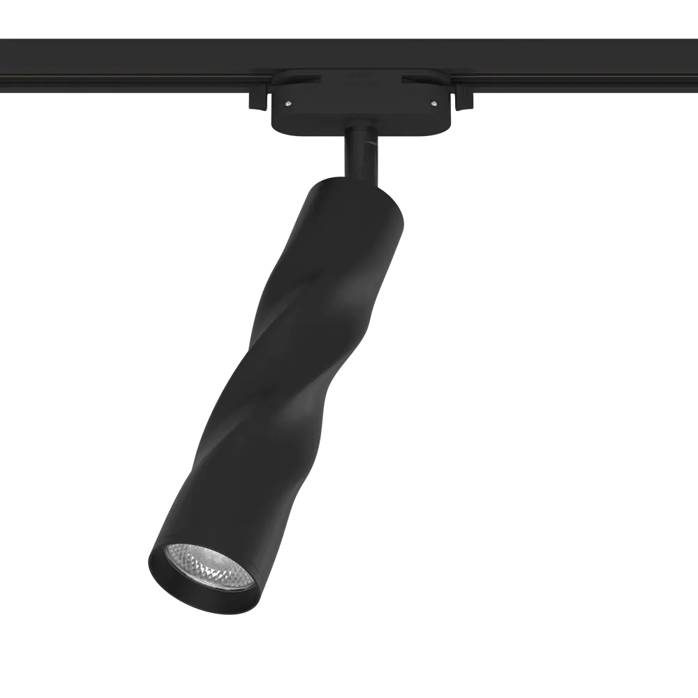 Трековый светильник спот поворотный Ritter Artline витой 200x55мм под лампу GU10 до 2.6м² металл цвет чёрный STLM-2011936