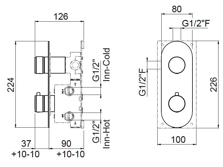 Термостатический встраиваемый смеситель для душа CARIMALI Race ARCH-00109315 - Вид №2