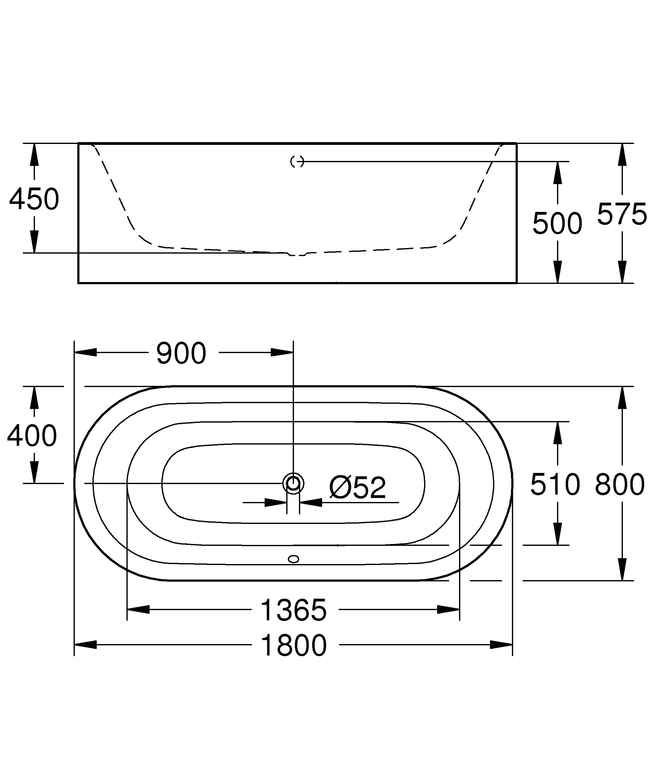 Ванна GROHE Essence, альпин-белый (3972700H) - Вид №1