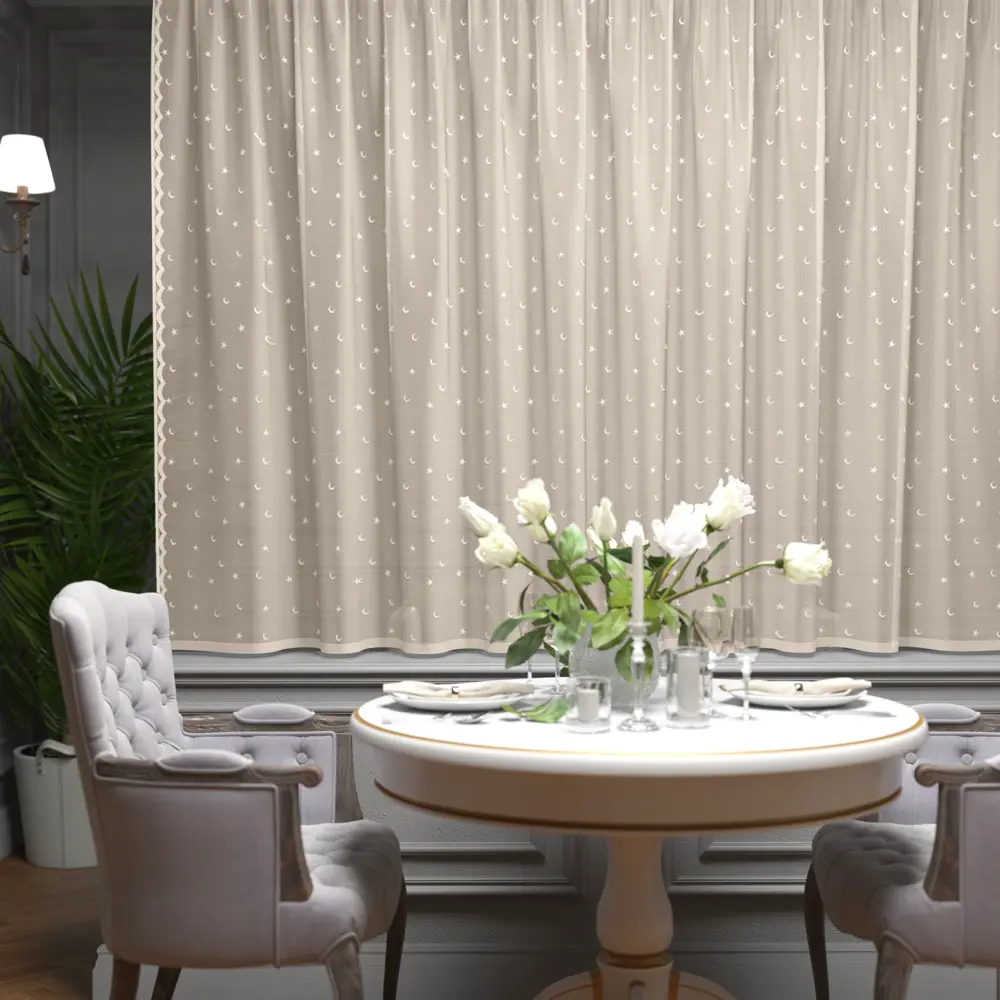 Тюль на ленте для кухни "Млечный путь" 245x165 см цвет экрю Santreyd STLM-2132018 - Вид №7