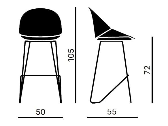 Высокий табурет из полипропилена с подставкой для ног Kastel Kross ARCH-00124174 - Вид №2