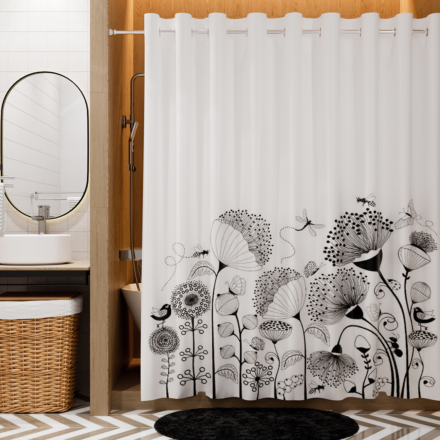 SC-39102 Dill Шторка для ванной WasserKRAFT 