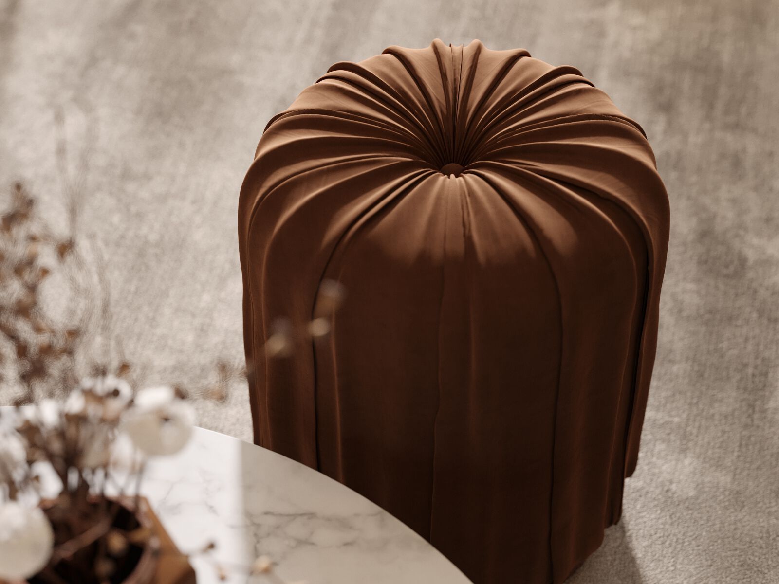 Круглый пуф из ткани PRADDY Natur ARCH-00108493 - Вид №6