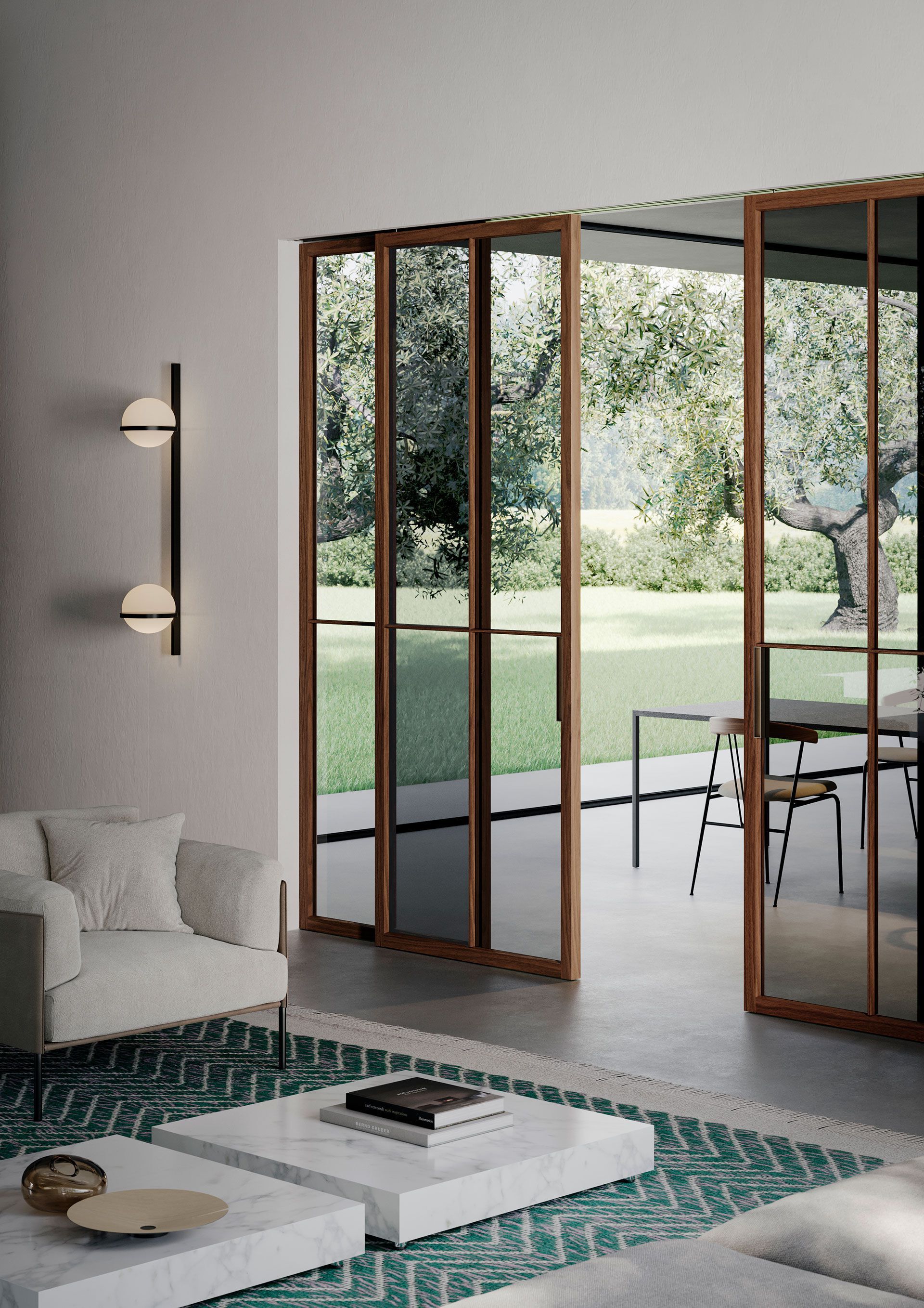 Стеклянная дверь Lualdi раздвижные и поворотные стеклянные системы ARCH-00024476 - Вид №1