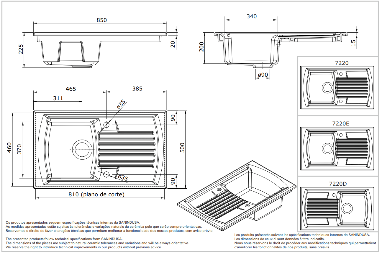 722000 Подвесная раковина настенная прямоугольная Sanindusa Lusitano белая - Вид №2