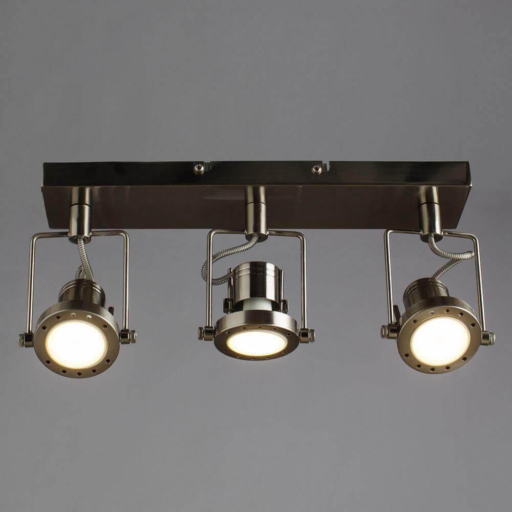 Спот потолочный серебристый с 3 плафонами Arte Lamp Costruttore A4300PL-3SS ARTE LAMP COSTRUTTORE SILVER 00-3923992 Серебро  - Вид №1