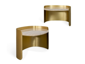 Латунный овальный журнальный столик