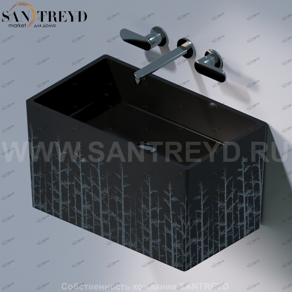 L111.406P Подвесная раковина настенная овальная A. e T. Italia TOWER черная AeT ITALIA