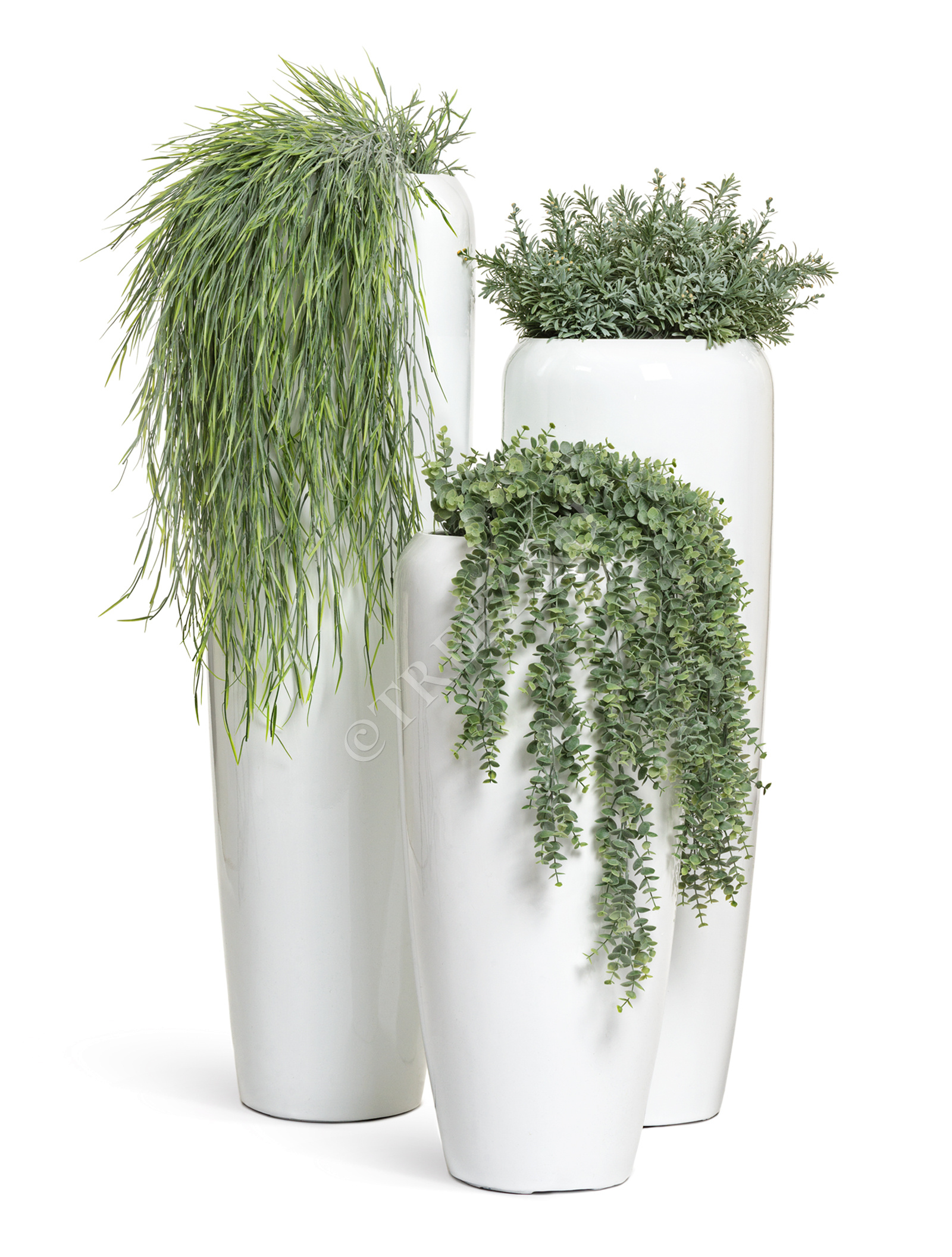 41.3320-05-036-WH-097 Кашпо  Effectory - серия Gloss - Высокий конус Design - Белый глянцевый лак Цветочная коллекция  - Вид №5