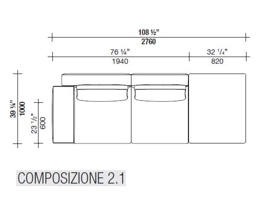 Угловой диван из ткани с полуостровом Lema Venise ARCH-00125173 - Вид №24