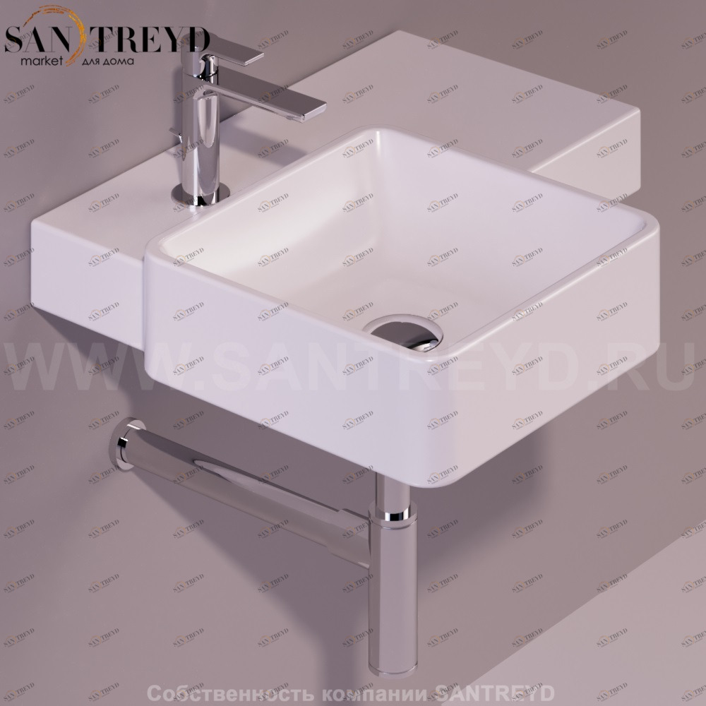 FL21BIANCO Подвесная раковина настенная квадратная Simas Flow белая