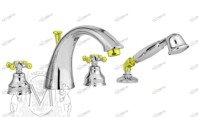 Смеситель MIGLIORE Lady ML.LAD-981.CRDO для ванны/душа - хром/золото 