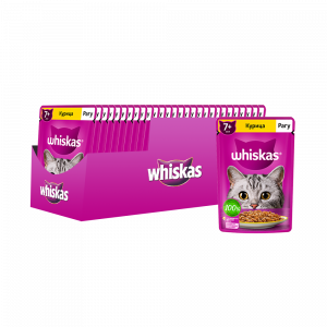 ПР0059376*28 Корм для кошек старше 7 лет, курица рагу пауч 75г (упаковка - 28 шт) WHISKAS