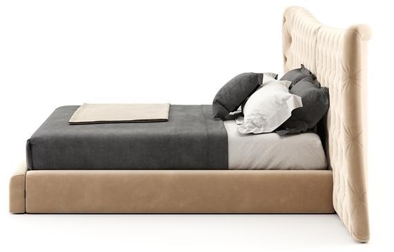 Domkapa Двуспальная кровать с обивкой и изголовьем капитоне  Dka26  - Вид №3