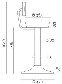 PF Stile Табурет из стали со спинкой sun-id-1349741 - Вид №2