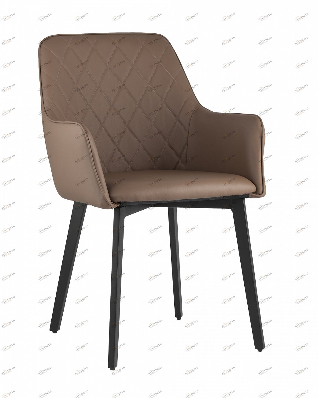 Стул со спинкой и подлокотниками коричневый из экокожи "Прайм" STOOL GROUP ДИЗАЙНЕРСКИЕ, ИНТЕРЬЕРНЫЕ 00-3946152 Коричневый 