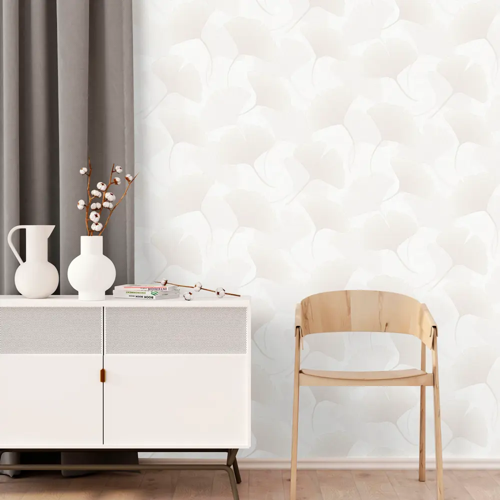 ОБОИ 1,06Х10М ФЛИЗ ZEN БЕЛ ED7100-00 83273612 STLM-2110821 EURO DECOR - Вид №2