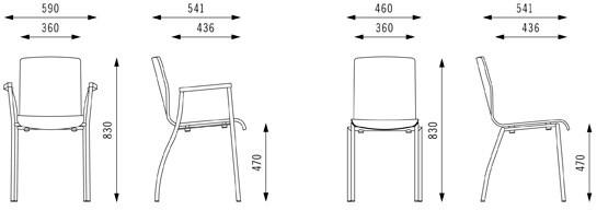 BENE Стул лакированный штабелируемый с подлокотниками sun-id-1421473 - Вид №2
