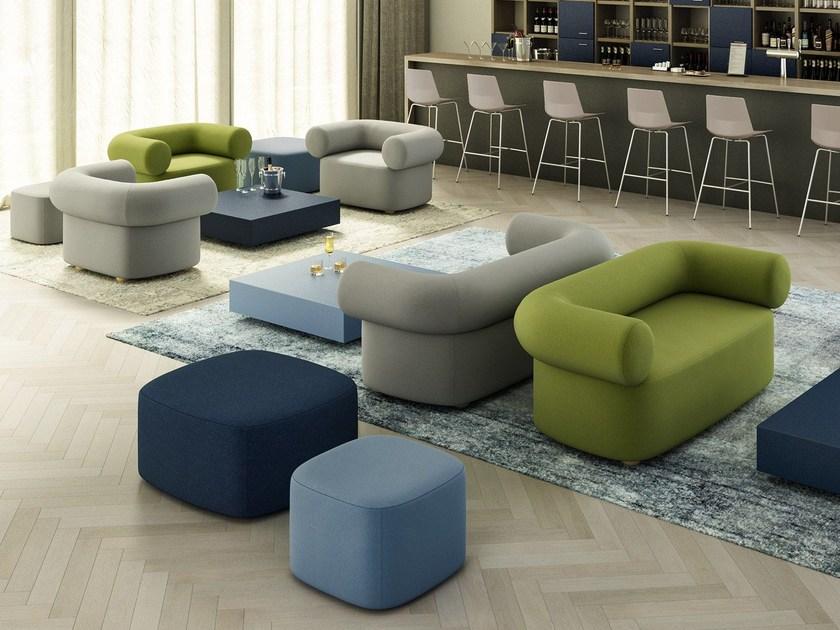 Quadrifoglio Квадратный пуф из ткани Abbey sun-id-1489971 - Вид №1