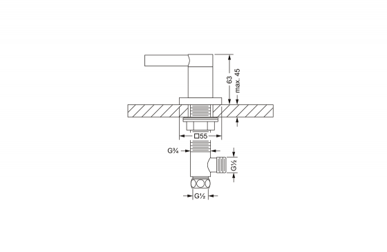 Боковой вентиль ½", для холодной воды JOERGER Charleston Square 634.10.340.000 - Вид №1