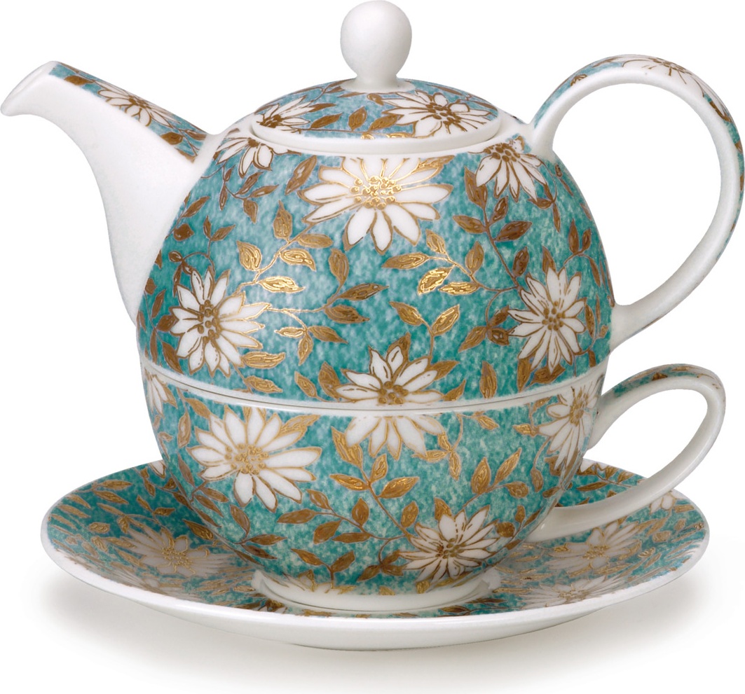 10586577 Dunoon Набор чайный Dunoon "Эгоист.Ромашки" 500мл (голубой) Фарфор костяной 