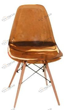 Стул с деревянными ножками прозрачный янтарный Eames BRADEX HOME  00-3973936 Коричневый;оранжевый 