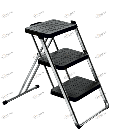 Magis Nuovastep AC97 Складная стремянка. Каркас из стальной трубы, ступени из ABS. Цвет: хром - черный 