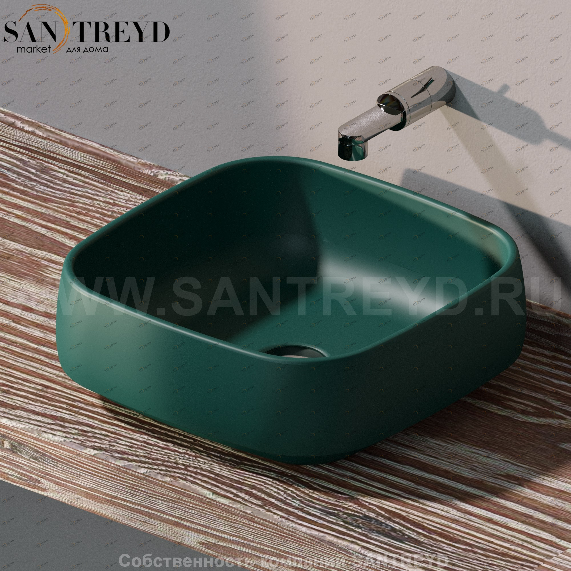 FG40A5020 Накладная раковина на столешницу  квадратная Ceramica Flaminia Flag