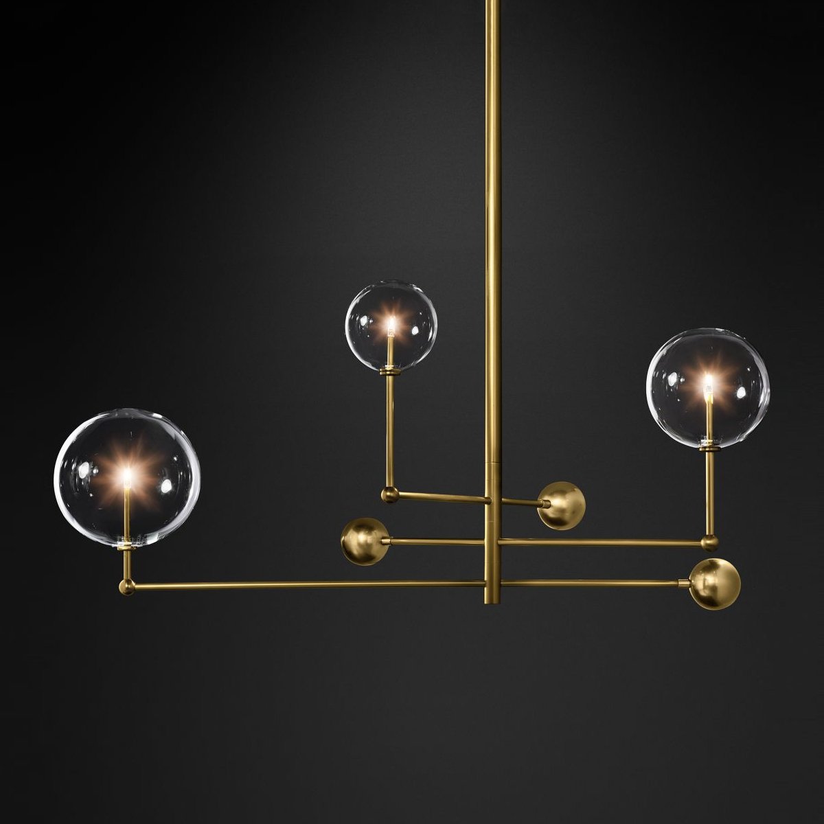 Подвесной светильник Globe Mobile 3 brass от Delight Collection KG0835P-3 brass DELIGHT ДИЗАЙНЕРСКИЕ 243887 Латунь  - Вид №1