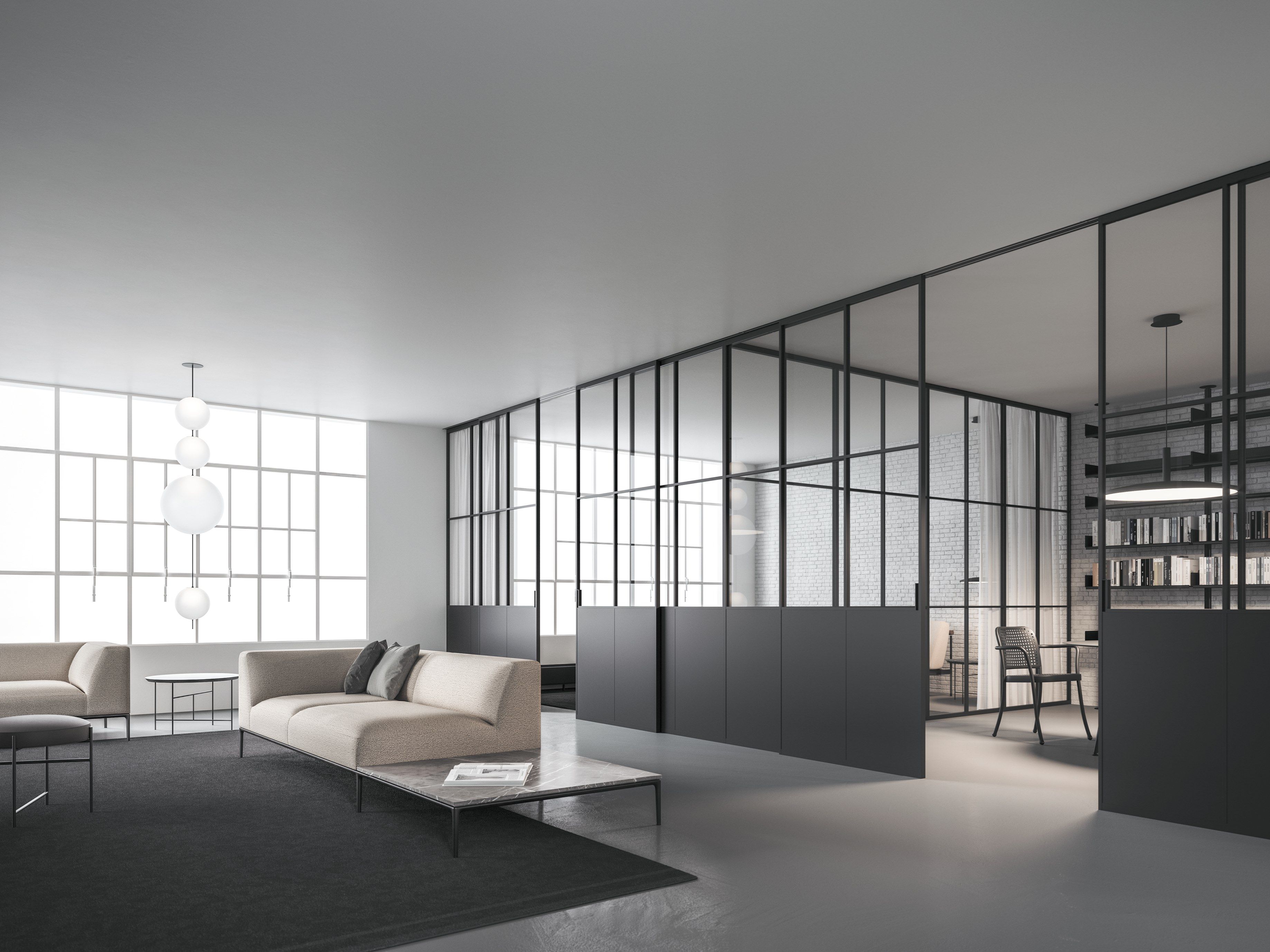 Раздвижные стеклянные и алюминиевые двери ADL мастерская ARCH-00005544 - Вид №1