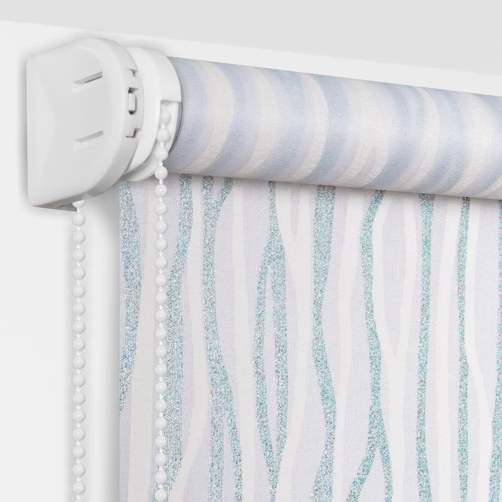 Штора рулонная Смуги 50x160 см бирюзовая GARDEN STLM-2182512 - Вид №1