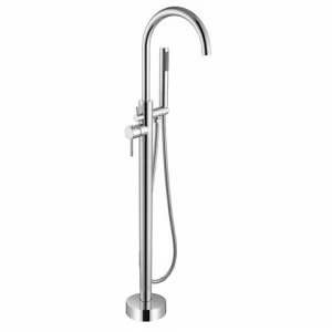 Orange Steel M99-336cr Однозахватный напольный смеситель для ванны. Керамический дивертор, шланг, ручной душ. Цвет: хром